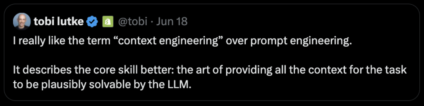 Tobi on context engineering