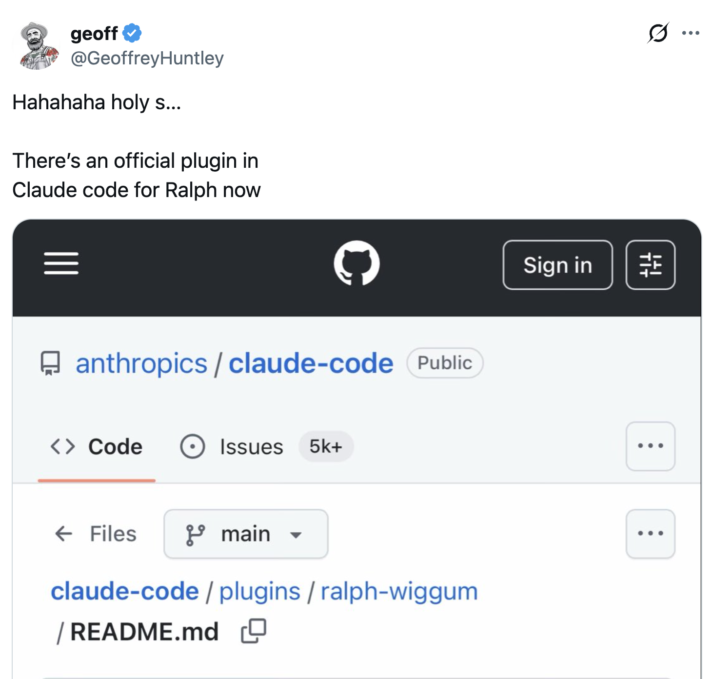 Anthropic Ralph plugin