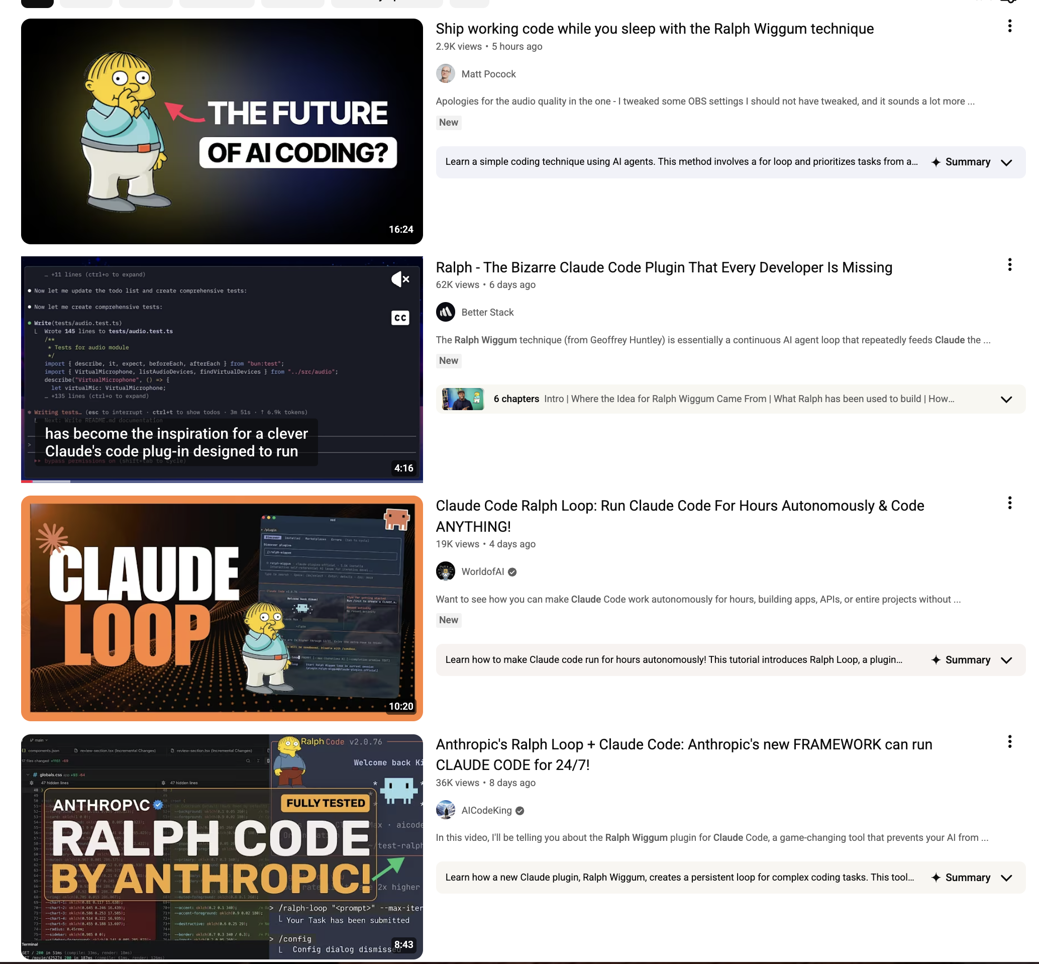 Ralph YouTube content